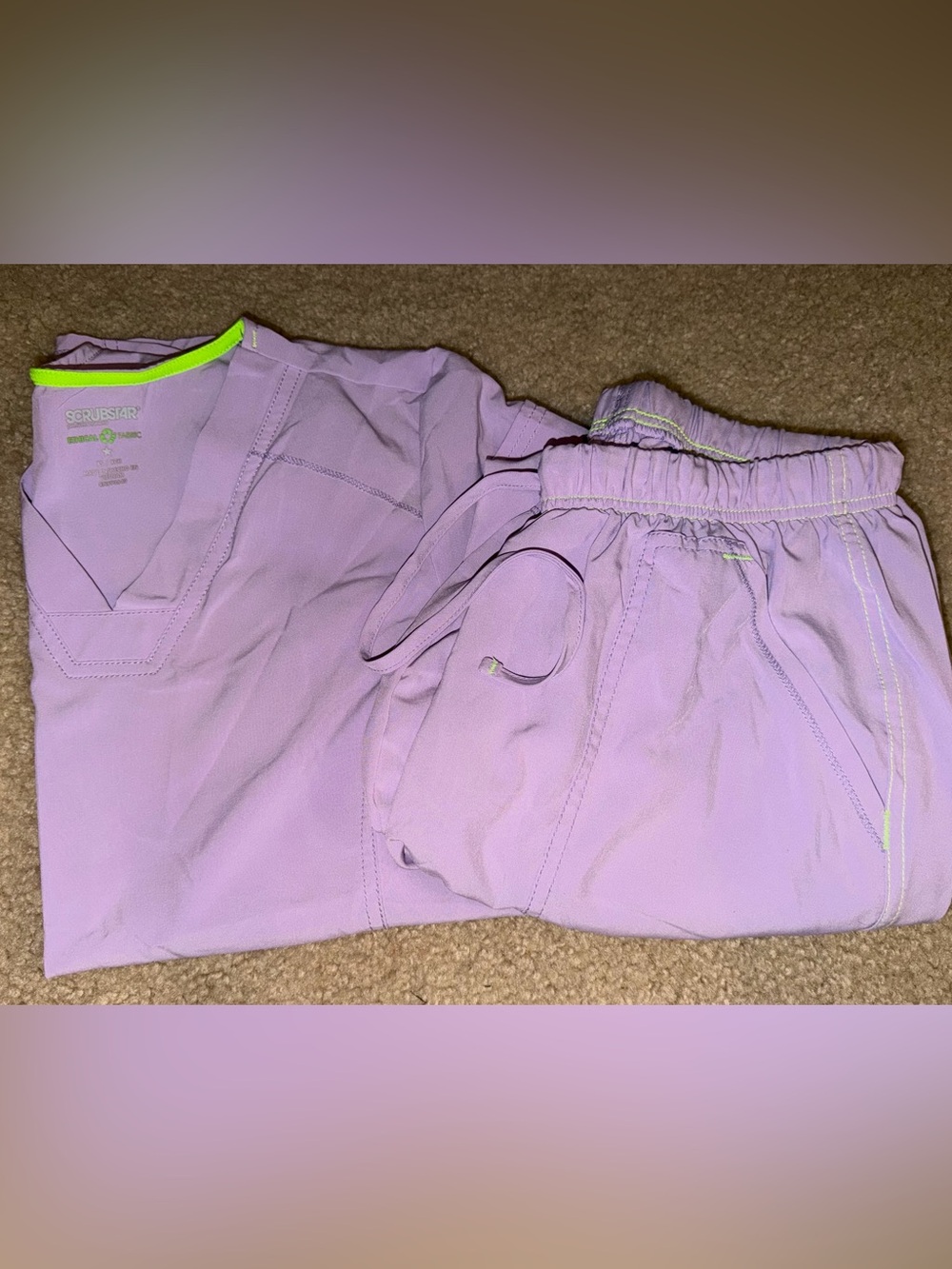 Women's Lavender premium performance stretchy Scrub Set- joggers